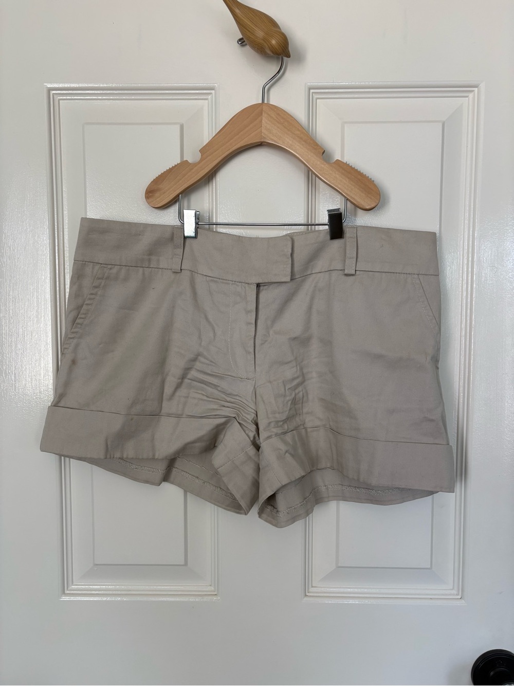 Classic Neutral Roll-Hem Bermuda Shorts